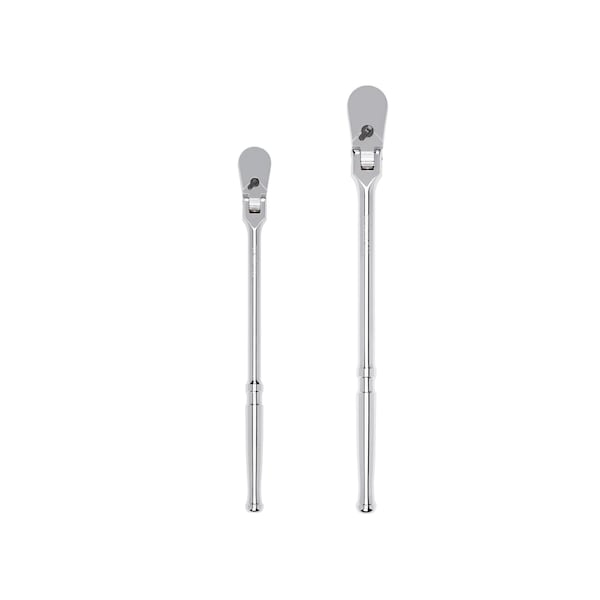3/8, 1/2 Inch Drive Flex Head Long Ratchet Set, 2-Piece (12, 14 in.)